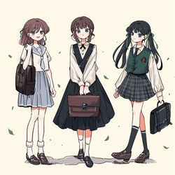 This is a pixiv picture whose title is 学校は違っても友達.