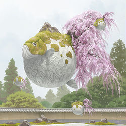This is a pixiv picture whose title is 枯山水.