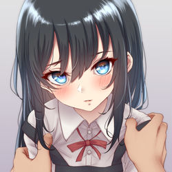 This is a pixiv picture whose title is 「強くお願いされると断れないｱｻｼｵﾁｬﾝ」.