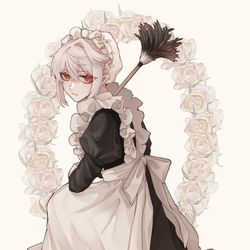 This is a pixiv picture whose title is メイドサーニャ.