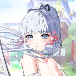 This is a pixiv picture whose title is Kamisato Ayaka.