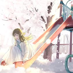 This is a pixiv picture whose title is 桜色の笑顔.