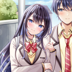 This is a pixiv picture whose title is 「だって彼はもう、私の彼氏です♪」.
