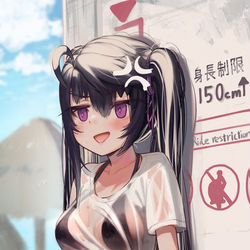 This is a pixiv picture whose title is 身長制限のため アトラクションに乗れないハリ.