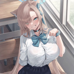 This is a pixiv picture whose title is 制服あすにゃ🐾.