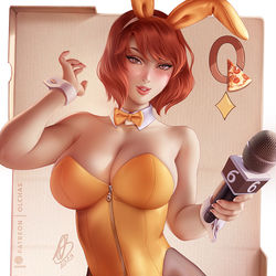 This is a pixiv picture whose title is Bunny Queen April O'Neil.