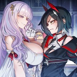 This is a pixiv picture whose title is ロイヤル vs 鉄血.