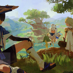 This is a pixiv picture whose title is 旅の途中.