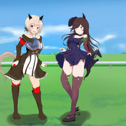 This is a pixiv picture whose title is 【リクエスト】カレンチャン、ライスシャワー.