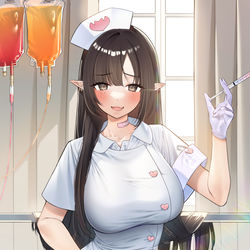 This is a pixiv picture whose title is お注射の時間で～す.