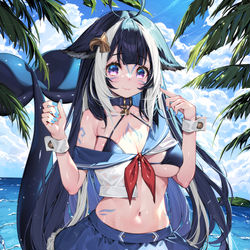 This is a pixiv picture whose title is 海からのシャイリリー.