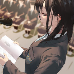 This is a pixiv picture whose title is 学年1位の眼鏡っ子.