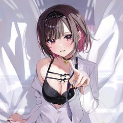 This is a pixiv picture whose title is 「しー…誰か来たらどーすんの」.