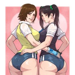 This is a pixiv picture whose title is 飛鳥 & リン・シャオユウ.