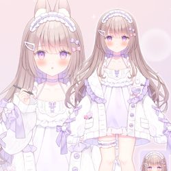 This is a pixiv picture whose title is もなかちゃん立ち絵🐰.