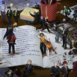 This is a pixiv picture whose title is みんなすやすや眠る頃.