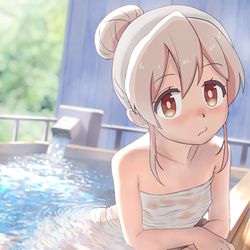 This is a pixiv picture whose title is まひろ（in温泉）.