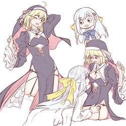 This is a pixiv picture whose title is Sinful Nuns ユフィアニ.