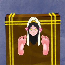This is a pixiv picture whose title is 观音姐姐的壁足.