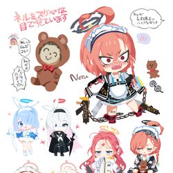 This is a pixiv picture whose title is ブルアカ息抜きのミニキャラ.