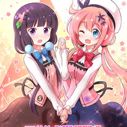 This is a pixiv picture whose title is 苺香ちゃん！＆衣乃ちゃん！【ラビットハウス】.