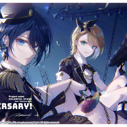 This is a pixiv picture whose title is プロジェクトセカイ 2周年.
