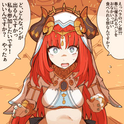 This is a pixiv picture whose title is 腹のパン祭り.
