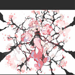 This is a pixiv picture whose title is 桜の巣.
