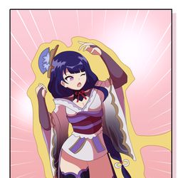 This is a pixiv picture whose title is 雷電の弓 / Bow of Raiden.