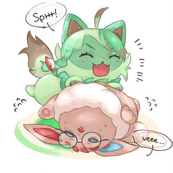 This is a pixiv picture whose title is 疑ポケ化ボタアオちゃん.