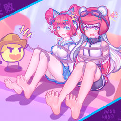 This is a pixiv picture whose title is 【MuseDash】被套索困住的欧拉和布若.