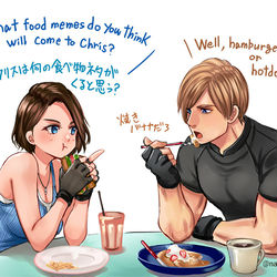 This is a pixiv picture whose title is ジルサンドイッチとレオンパンケーキ.