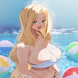 This is a pixiv picture whose title is マイアミちゃんとプール！.