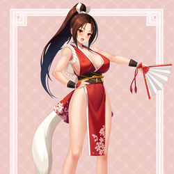 This is a pixiv picture whose title is 不知火　舞　（全身立ち絵）.