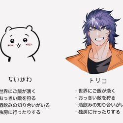 This is a pixiv picture whose title is ちいかわとトリコの共通点.
