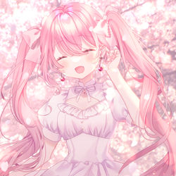 This is a pixiv picture whose title is 桜ミクさん.