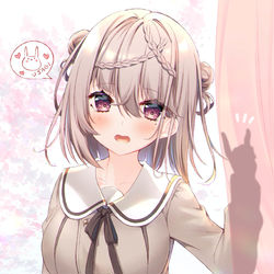 This is a pixiv picture whose title is 「ほら見て、うさぎさん……♡」.
