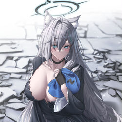 This is a pixiv picture whose title is 砂狼シロコ(クロコ).