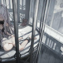 This is a pixiv picture whose title is 白と枷.
