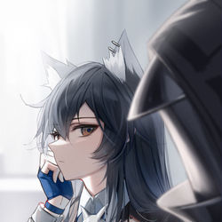 This is a pixiv picture whose title is 视线.