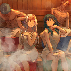 This is a pixiv picture whose title is Sauna.