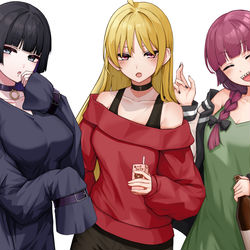 This is a pixiv picture whose title is やさぐれ三銃士.