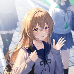 This is a pixiv picture whose title is 控えめに手を振り返してくれる先輩.