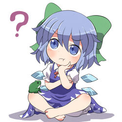 This is a pixiv picture whose title is かんがえるチルノ.