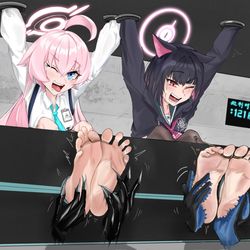 This is a pixiv picture whose title is 战术失误的下场可是很惨烈的哟～两位学生？😏👌.