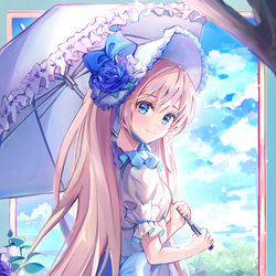 This is a pixiv picture whose title is 青い.