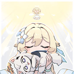 This is a pixiv picture whose title is 吸われる猫パイモン😇.