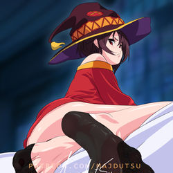 This is a pixiv picture whose title is Megumin Feet - Stockings.