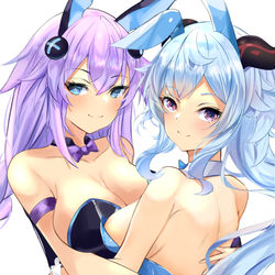 This is a pixiv picture whose title is Ganyu & Purple Heart.