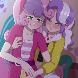 This is a pixiv picture whose title is Diamond Tiara and Sweetie Belle.